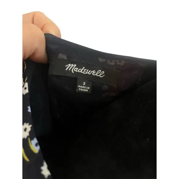 NWOT MADEWELL SEAMED FLUTTER SLEEVE NAVY FLORAL COTTAGE CORE MAXI DRESS SIZE 2 - Picture 8 of 8